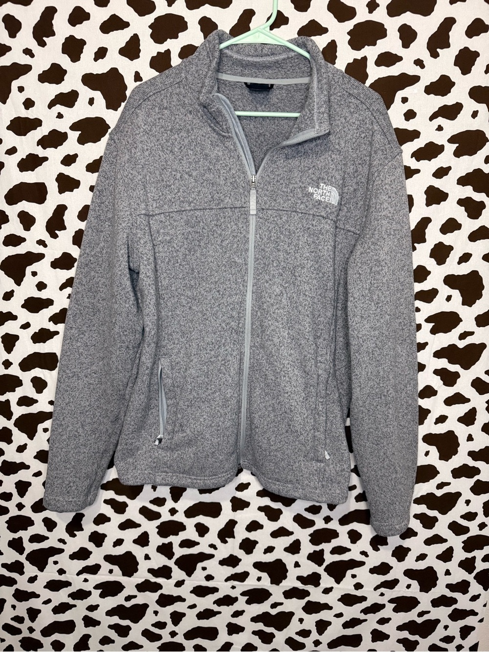 The North Face Men's Gray Full Zip Jacket w/ Zipped Pockets Stand-Up Collar XL